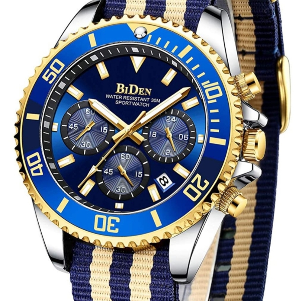 Mens Watches Chronograph Stainless Steel Waterproo